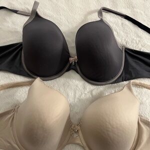 2 Victoria's Secret Body by Victoria bras.Blue/pink detail & cream.